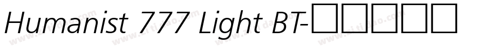 Humanist 777 Light BT字体转换